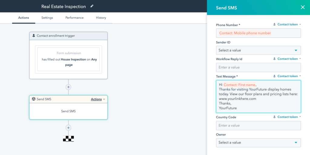A screenshot of a HubSpot workflow showing a contact enrollment trigger