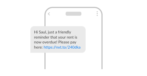 An image showing an example SMS that a property manager might send