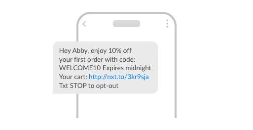 Abandoned cart sms template for Tommi Skin