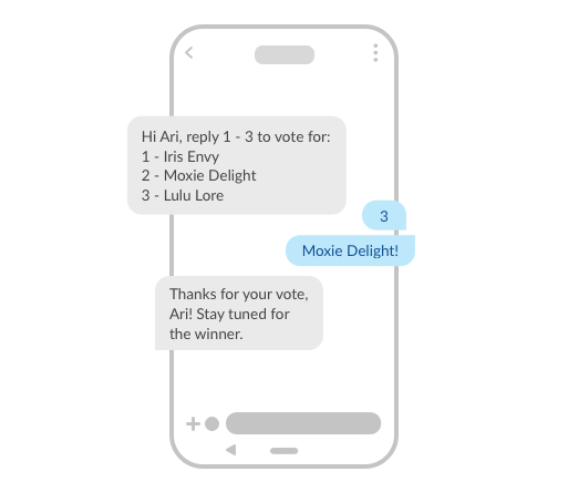 An example of a voting SMS