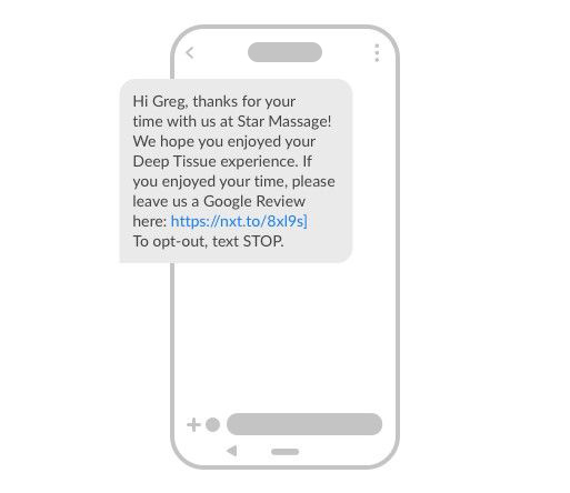 Request to review massage text message