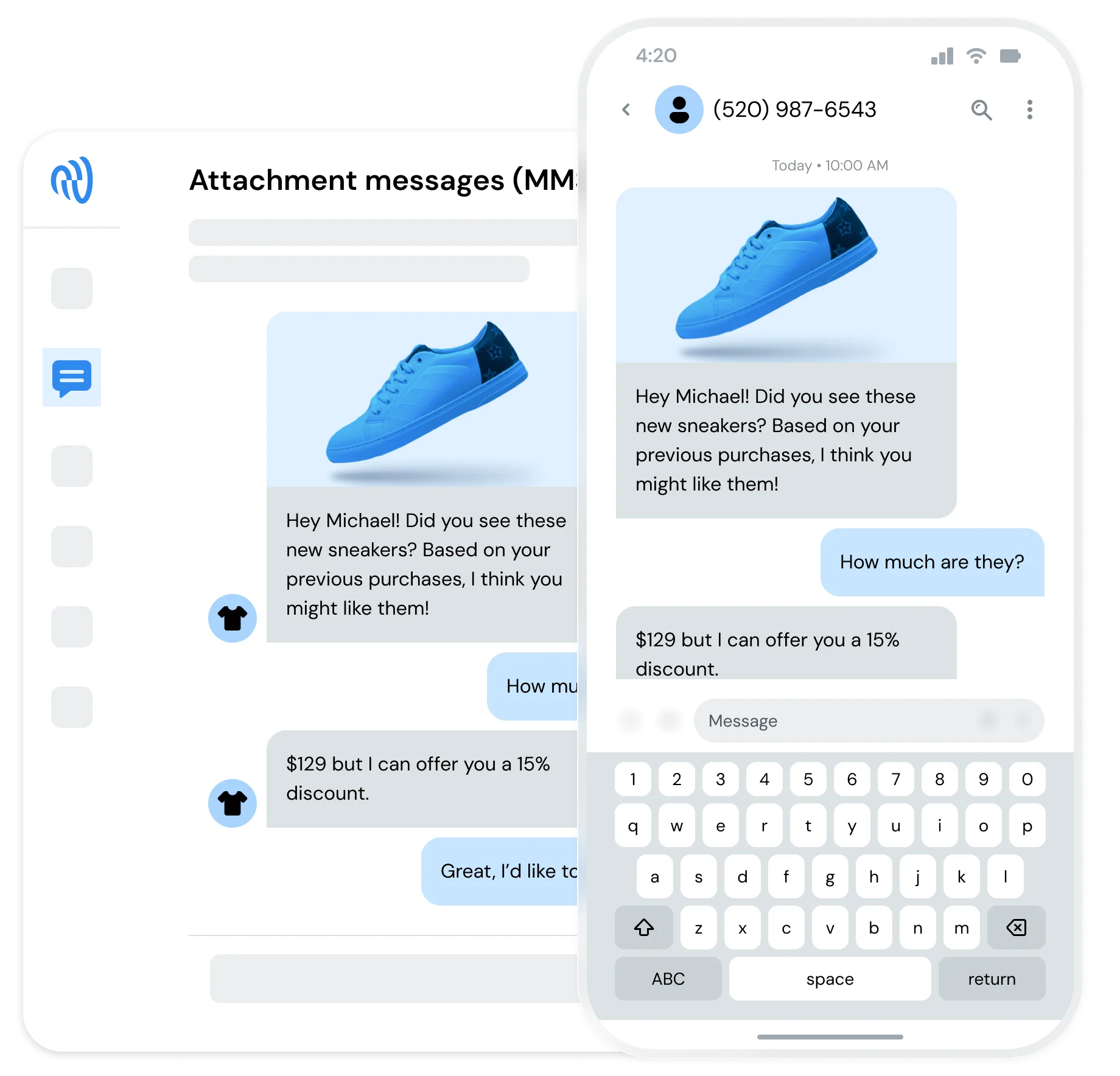 Image for Show off your brand with MMS messaging.